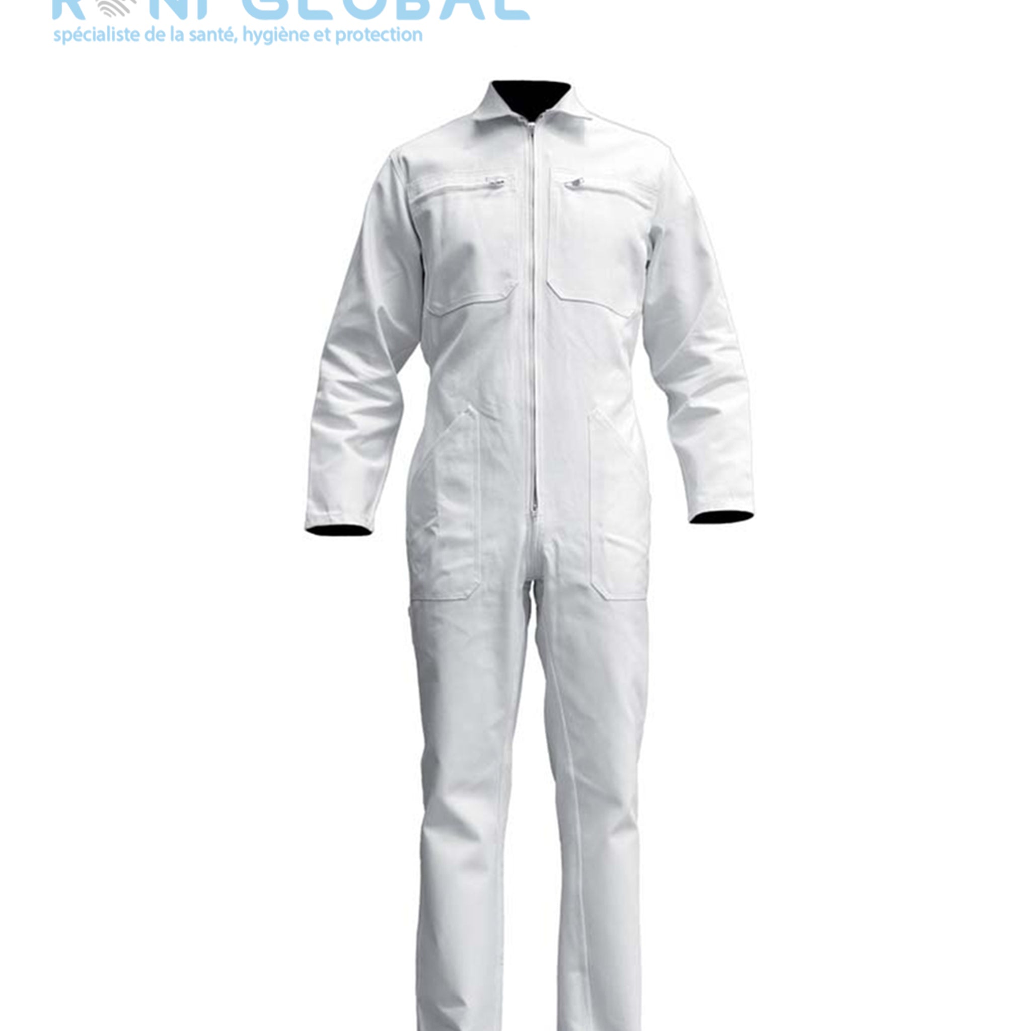 Combinaison de travail blanche en coton 6 poches - COMBINAISON SF COTON BLANC PBV