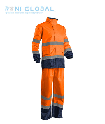 Ensemble de sécurité haute visibilité, anti-pluie en polyester CLASS 3 - HI-WAY COVERGUARD