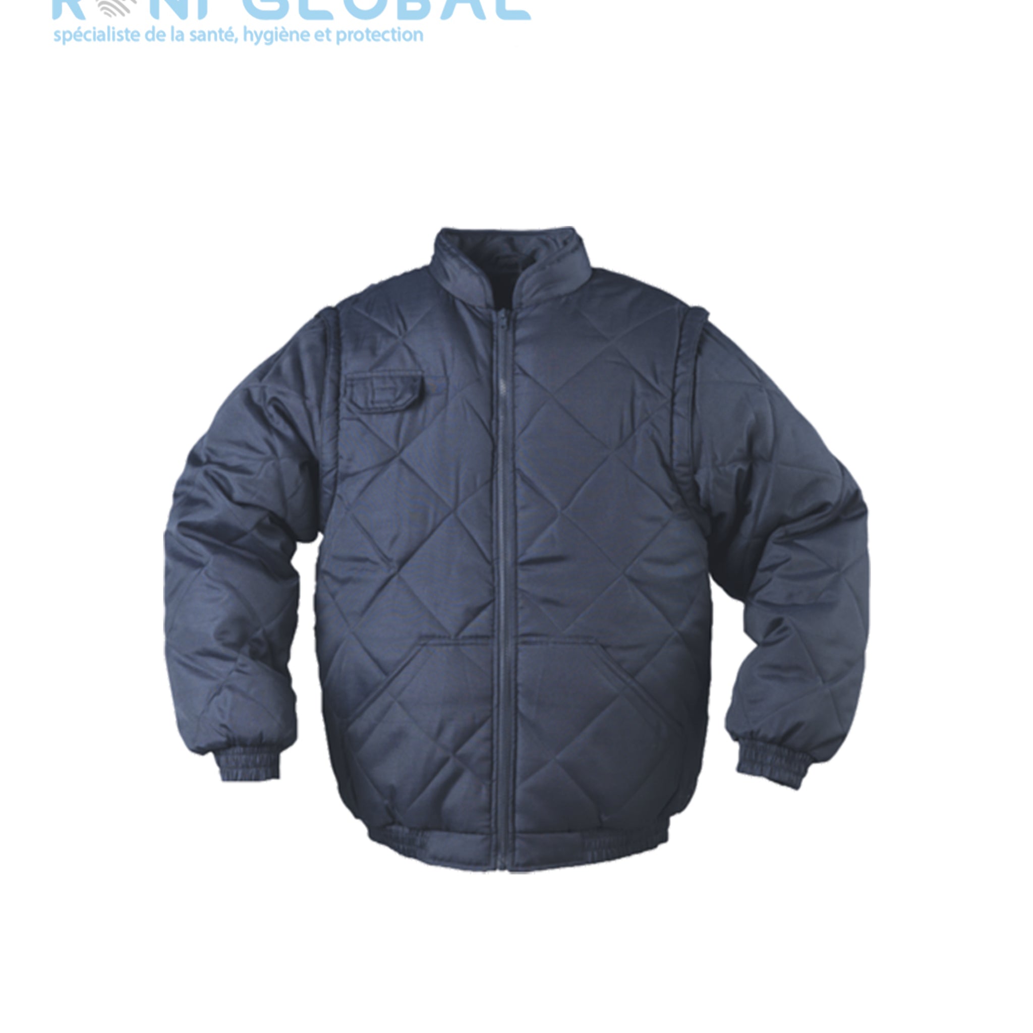 Blouson de travail 2en1 marine anti-froid thermique en polyester manches amovibles 4 poches - CHOUKA SLEEVE COVERGUARD