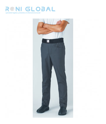 Pantalon de cuisine unisexe en polyester/coton coupe slim 3 poches - ARCHET ROBUR