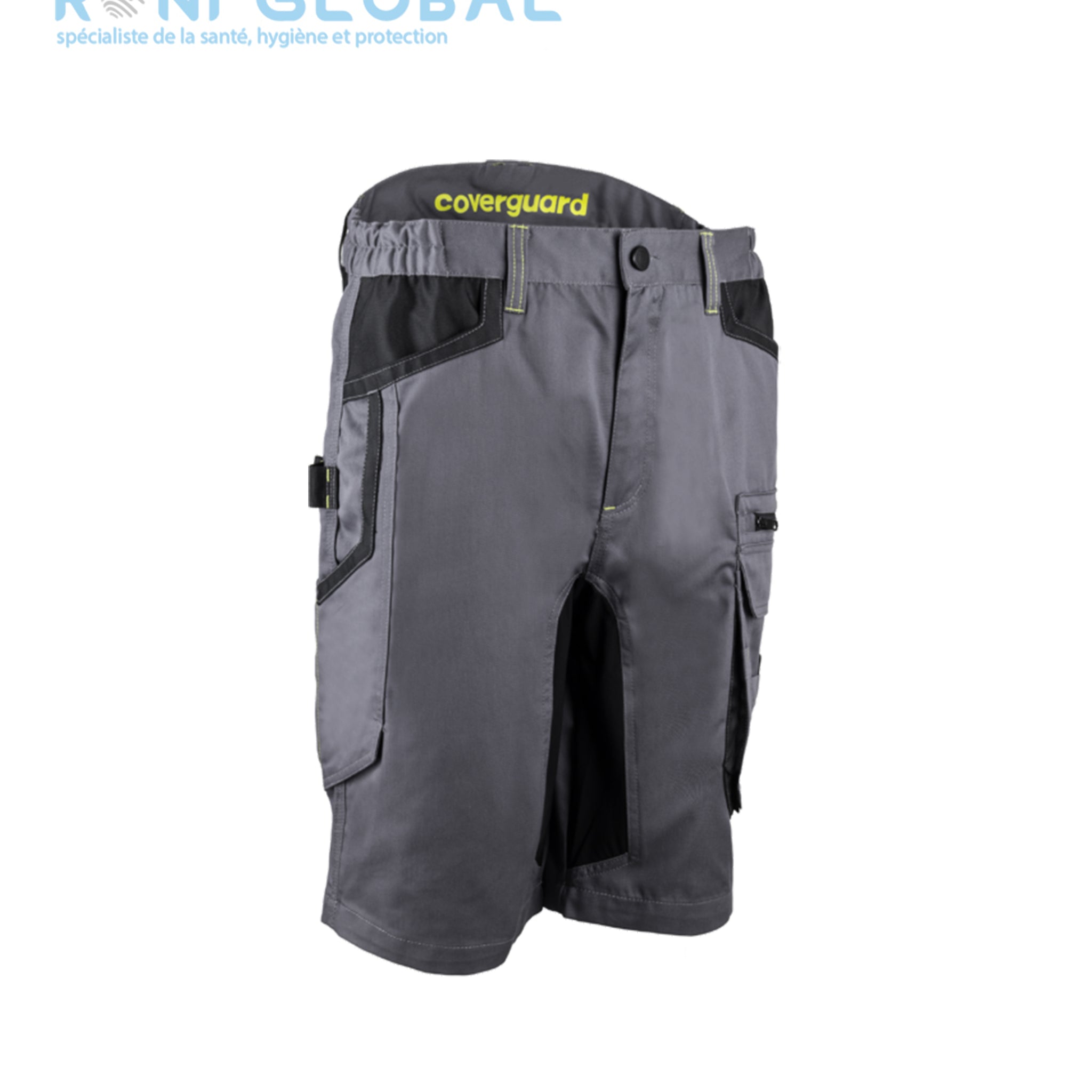 Bermuda de travail stretch gris en coton/polyester 8 poches - BARU COVERGUARD