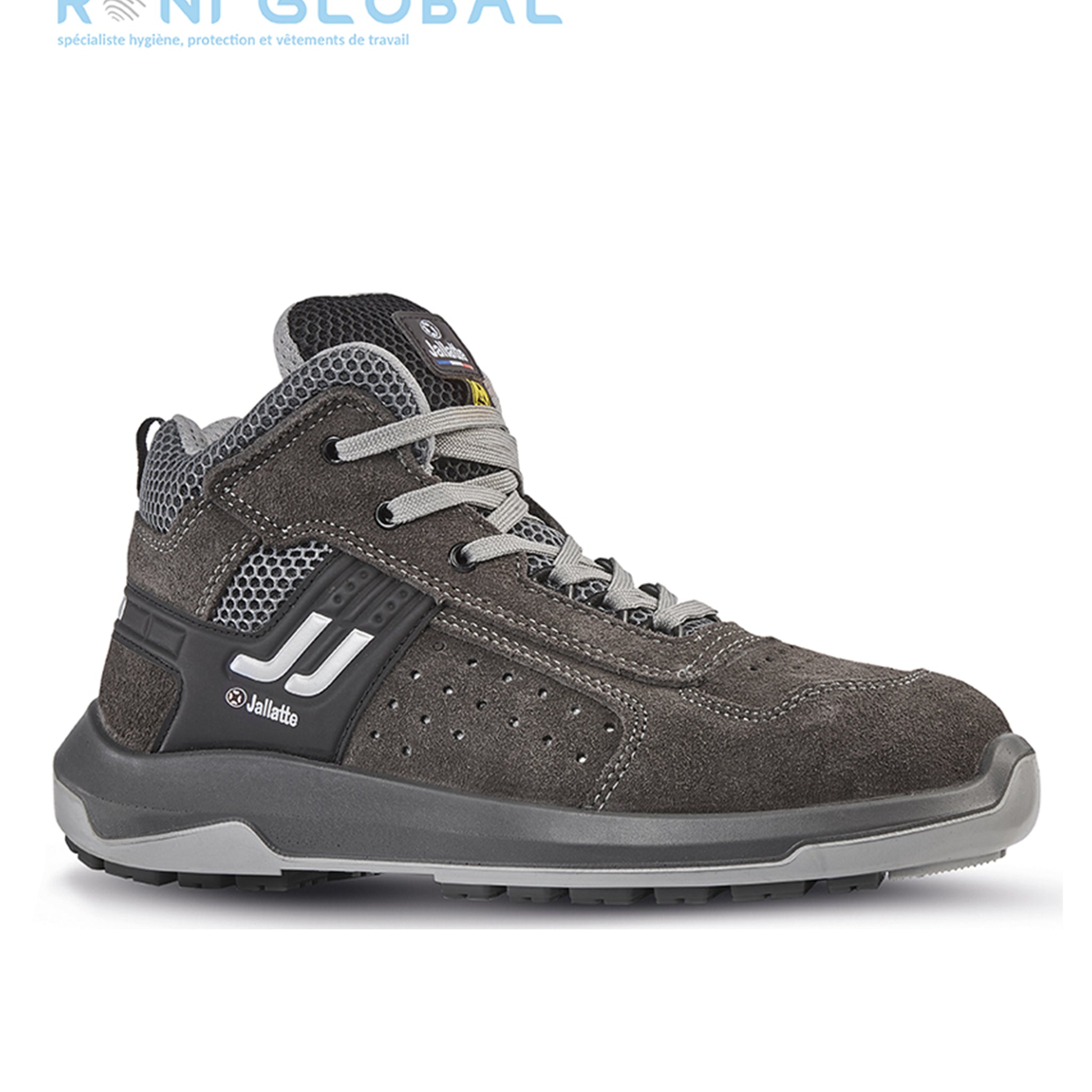 Chaussure montante de sécurité antidérapant et antistatique en cuir/textile avec embout de sécurité S1P SRC ESD - JALFIDES JALLATTE