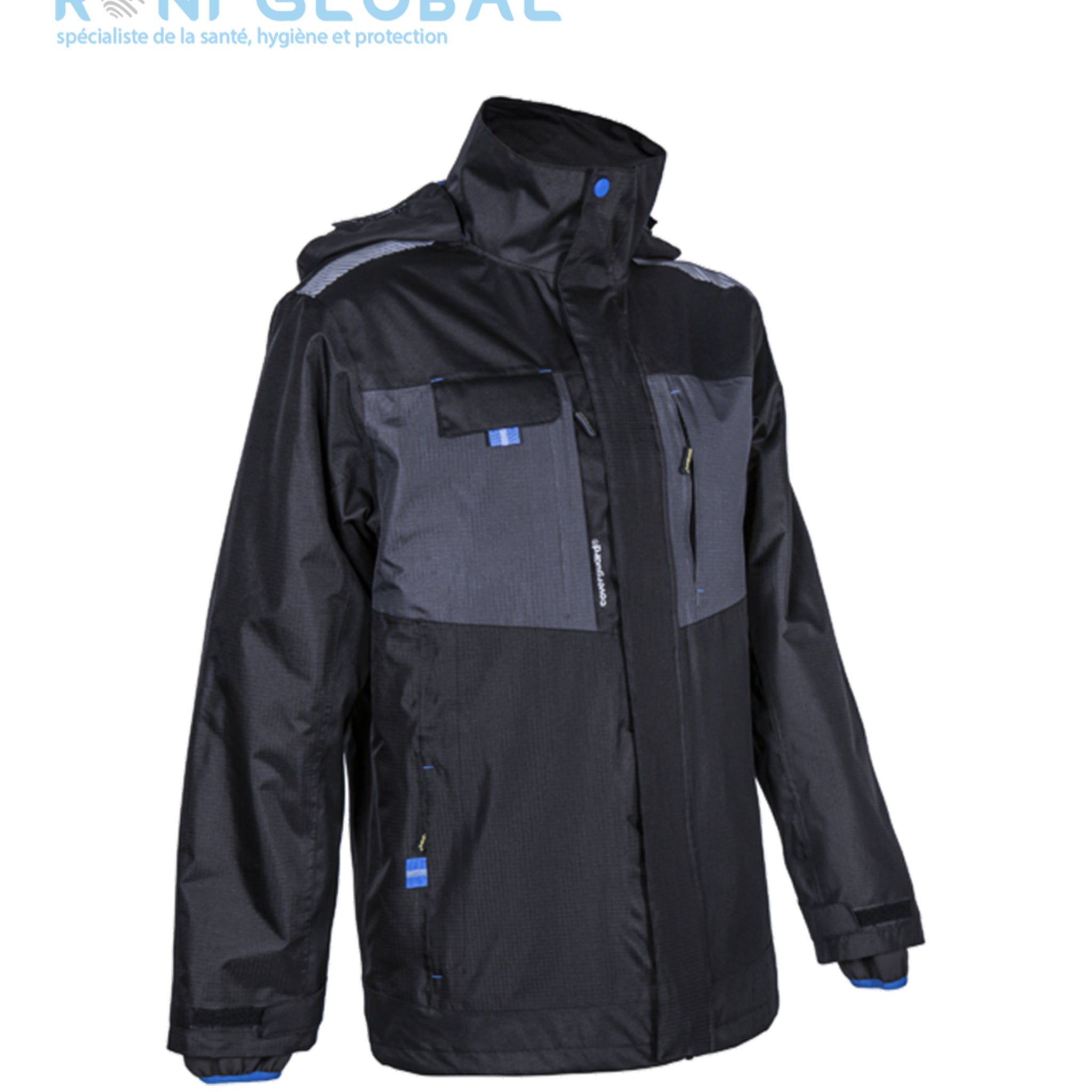 Parka de travail 3en1 anti-pluie et anti-froid en polyester enduit PVC 7 poches - WANI COVERGUARD