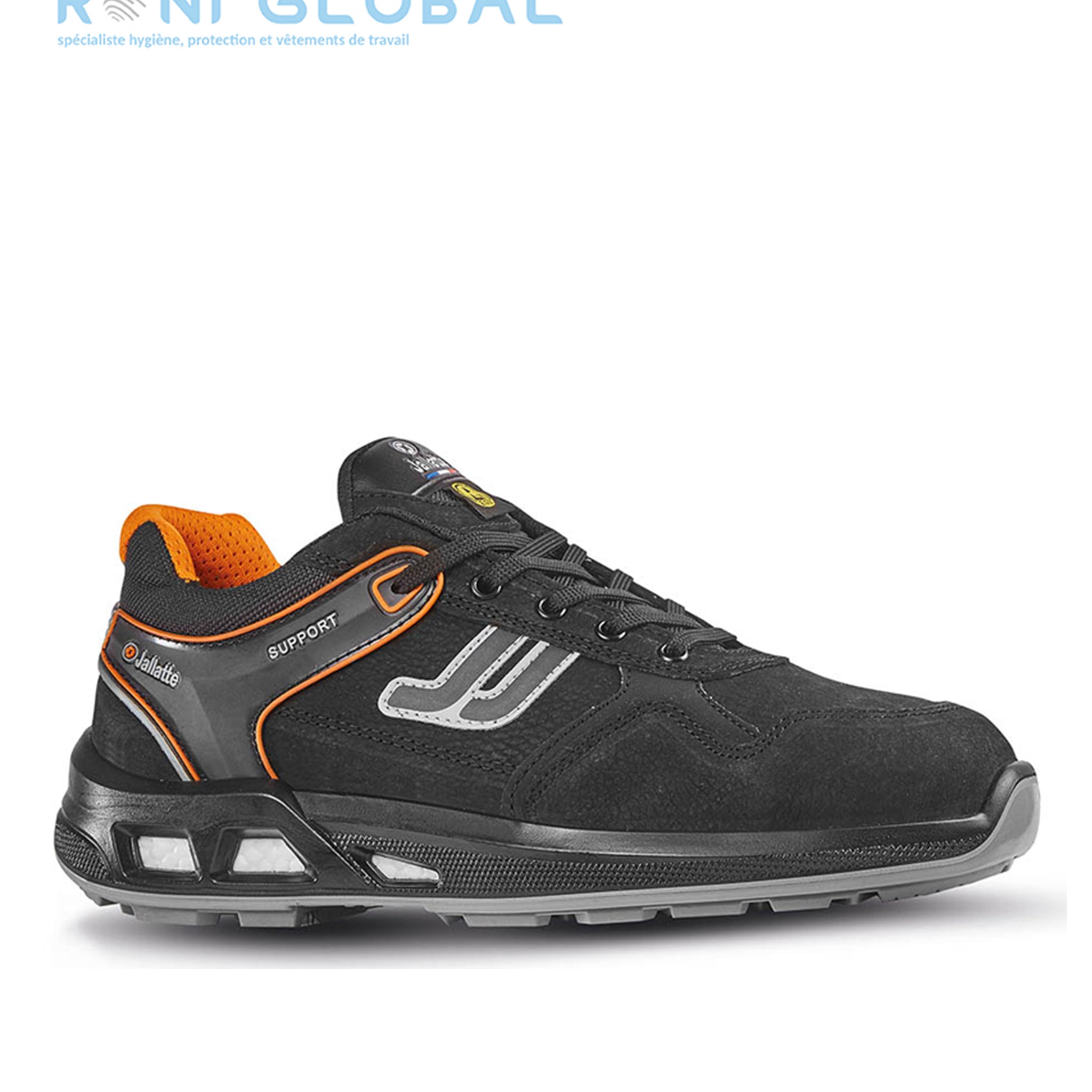 Chaussure basse de sécurité antidérapant, antistatique, anti-froid et anti-fatigue en cuir/textile avec embout de sécurité S3 CI SRC ESD - JALSPRING JALLATTE