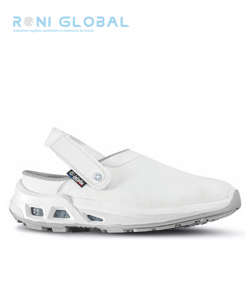 Sabot de travail à bride antidérapant, antistatique, imperméable, résistant hydrocarbures, absorption des chocs et anti-fatigue en microfibre lavable OB A E WRU FO SRC ESD - JALDEREK JALLATTE