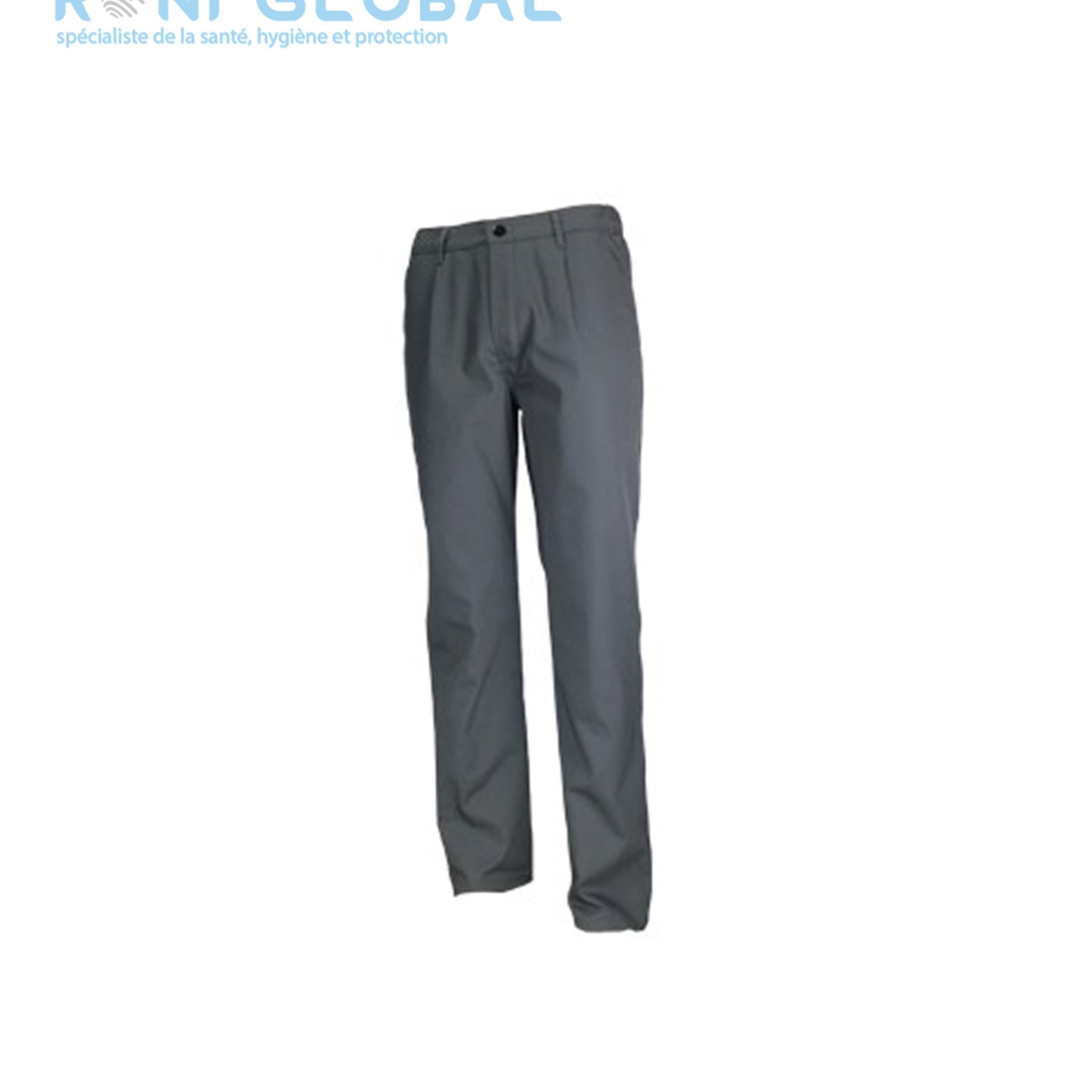 Pantalon de travail homme gris en coton/polyester - PANTALON PC GRIS ELASTIQUE PBV