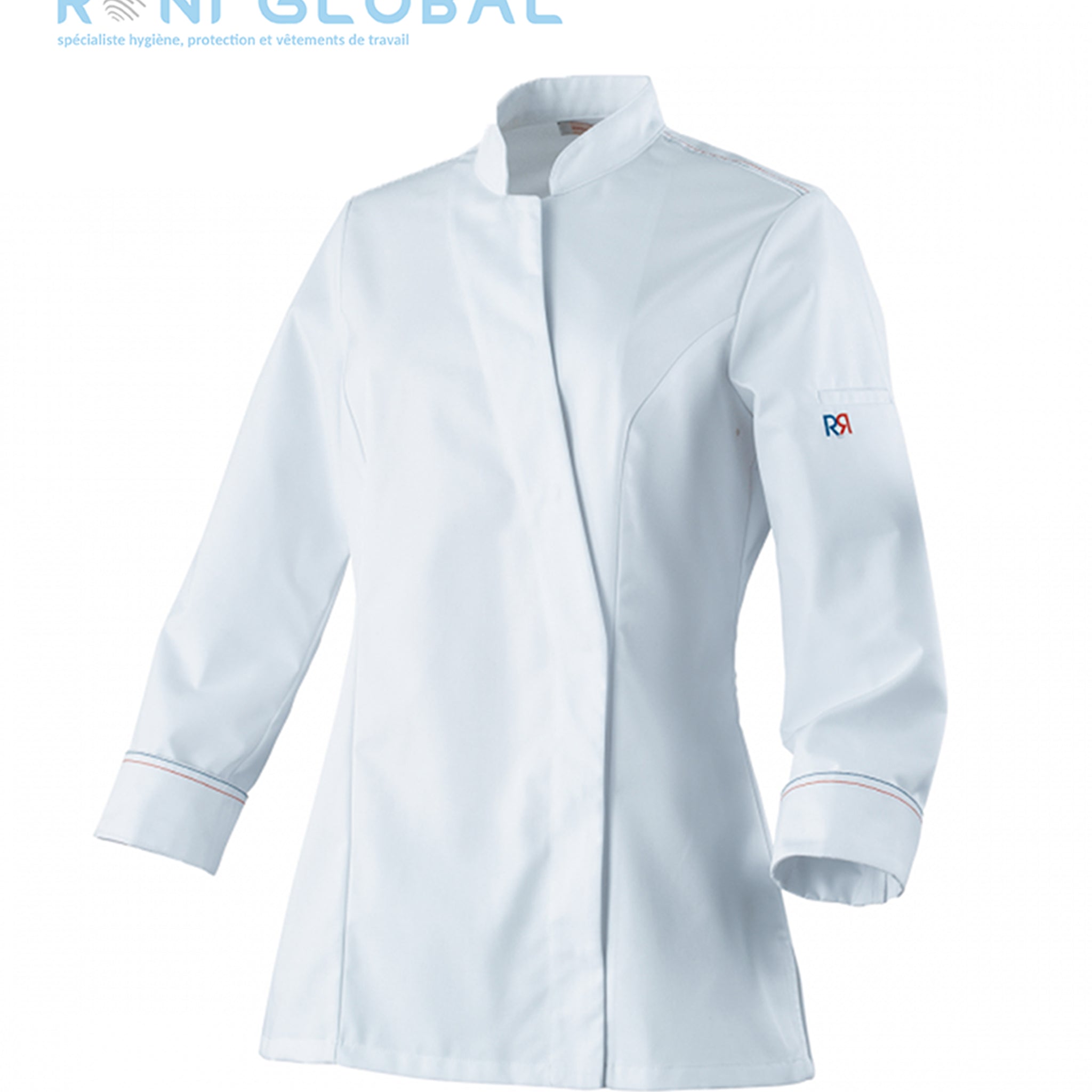 Veste de cuisine femme blanche manches longues en polyester/coton 1 poche - ALPILLES ROBUR