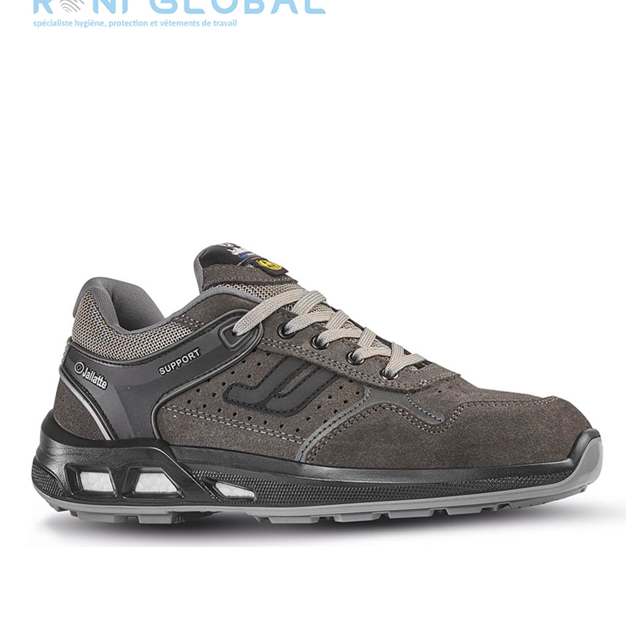 Chaussure basse de sécurité antidérapant, antistatique, anti-froid et anti-fatigue en cuir avec embout de sécurité S1P CI SRC ESD - JALRUN JALLATTE