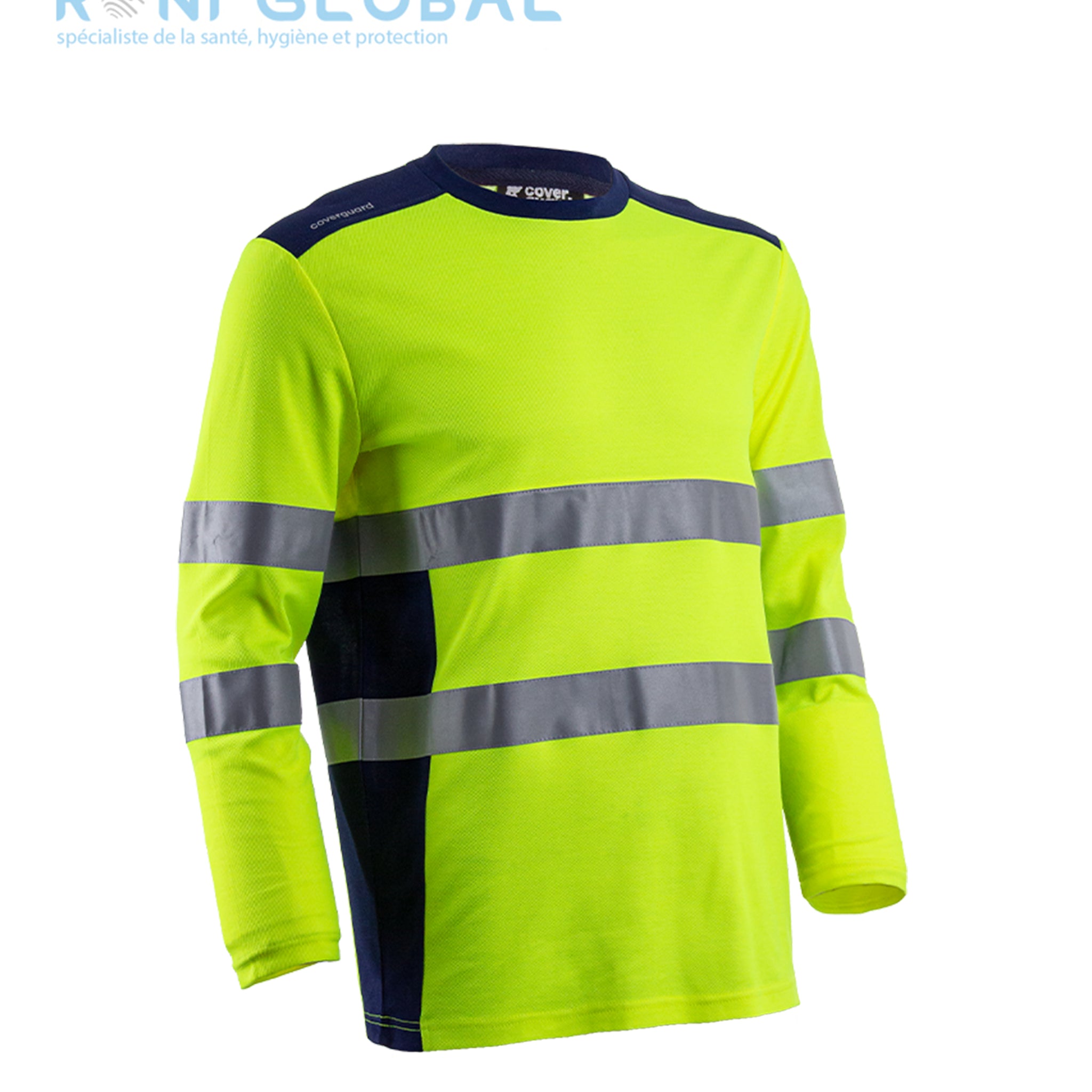 T-shirt de sécurité haute visibilité, manches longues anti-UV UPF 35+ en coton et polyester CLASS 3 - RIKKA COVERGUARD