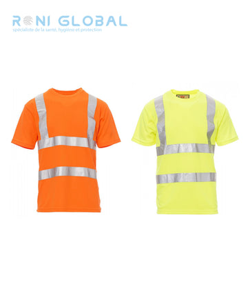 T-shirt de sécurité haute visibilité homme manches courtes, coupe droite en polyester respirant - AVENUE PAYPER