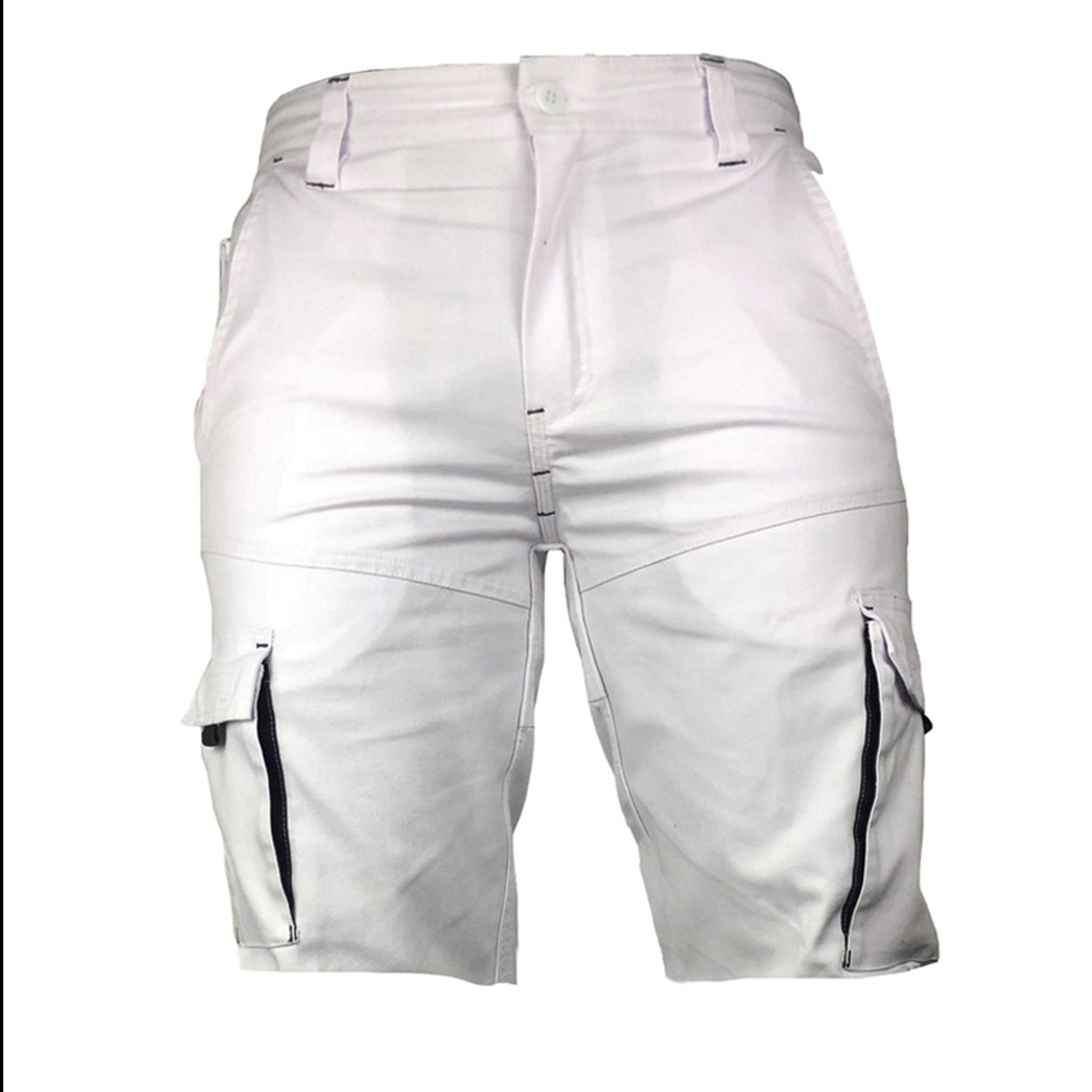 Bermuda de travail blanc en coton/polyester/élasthanne 7 poches - FRED BLANC PBV