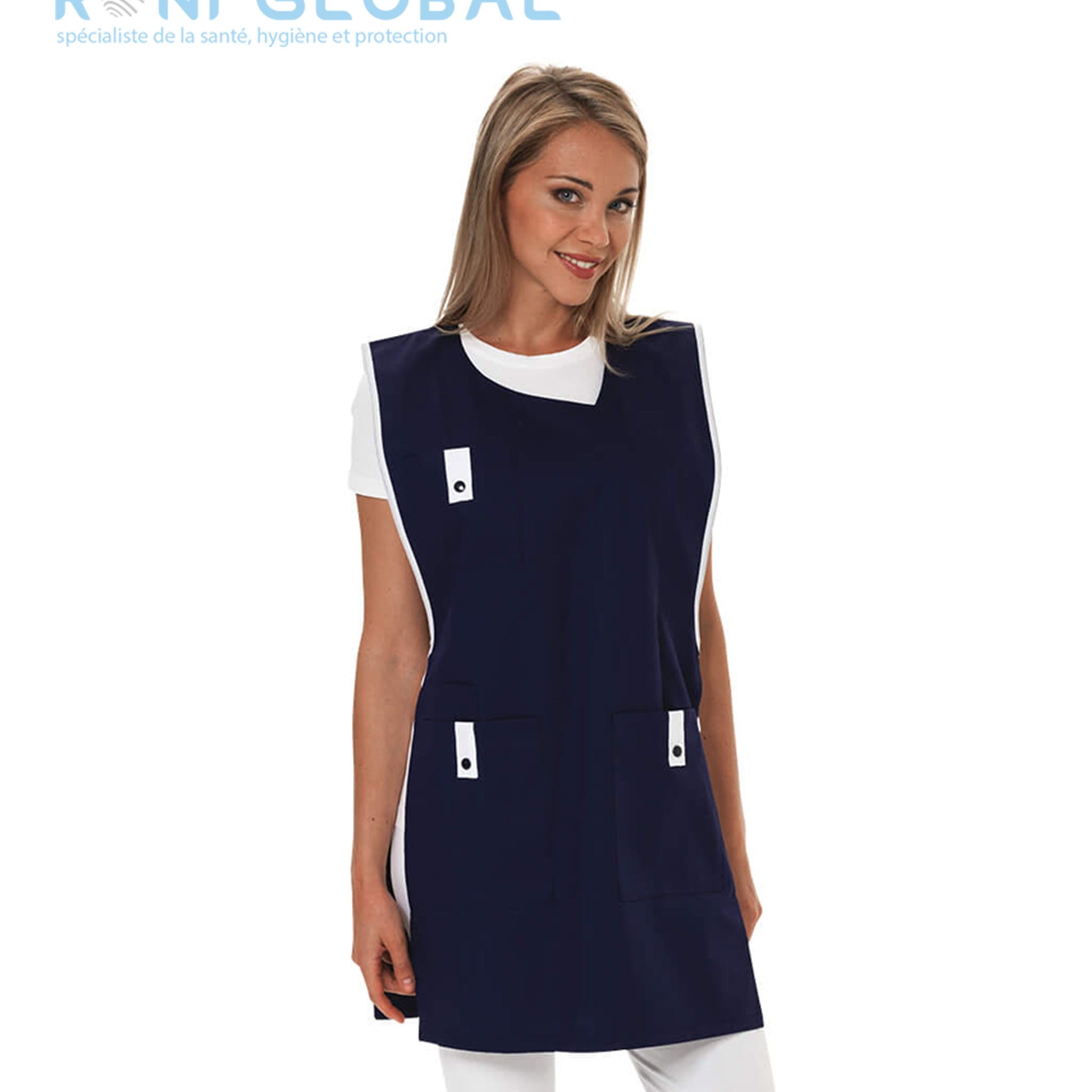 Chasuble de travail femme en coton/polyester 4 poches - ALICE REMI CONFECTION
