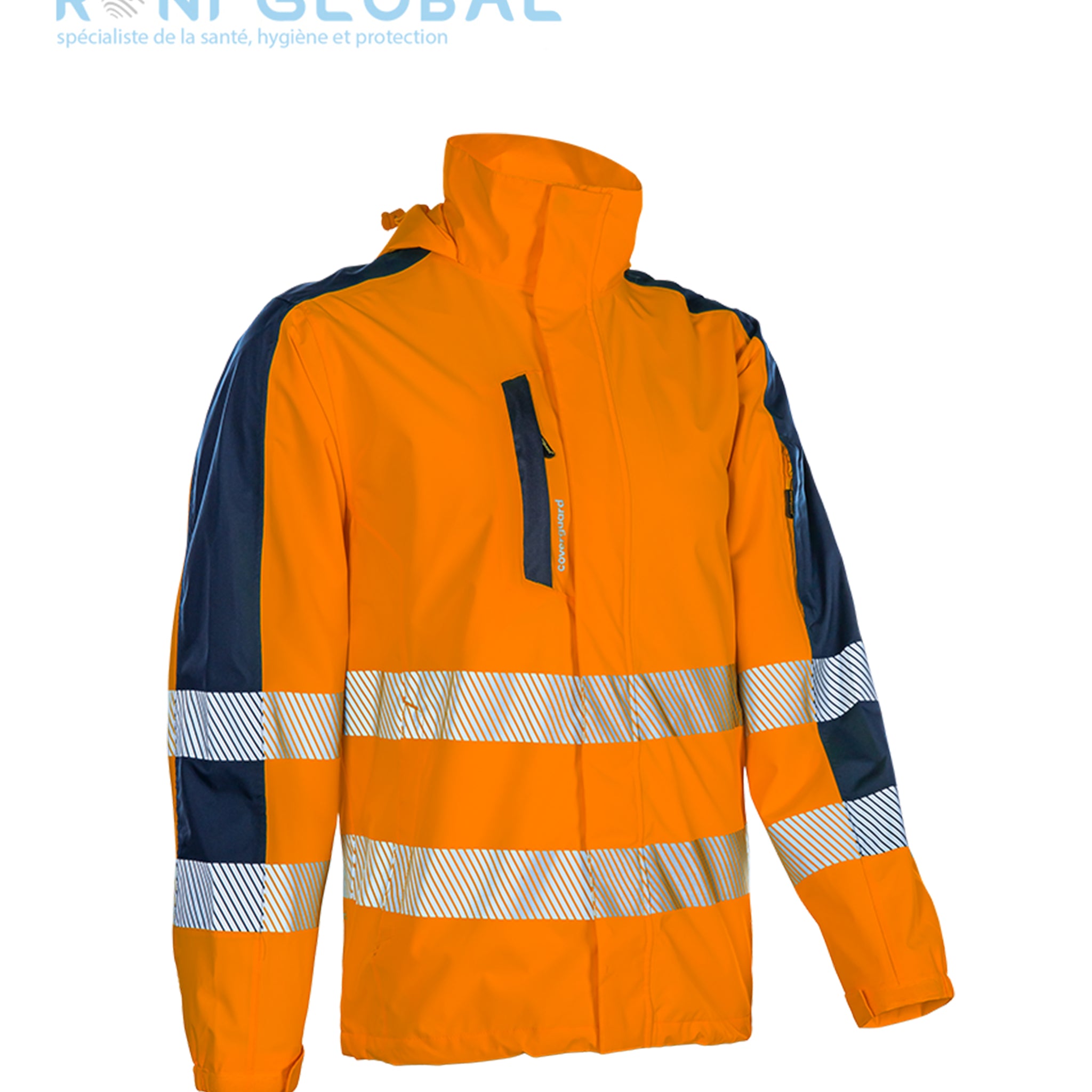 Veste de sécurité haute visibilité, coupe-vent et anti-pluie Softshell en polyester stretch mécanique 5 poches CLASS 3 - HOTARU COVERGUARD