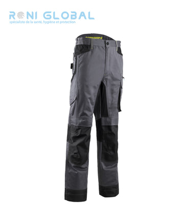 Pantalon de travail avec protection genoux en coton/polyester + renfort Oxford 8 poches TYPE 2 - BARU COVERGUARD