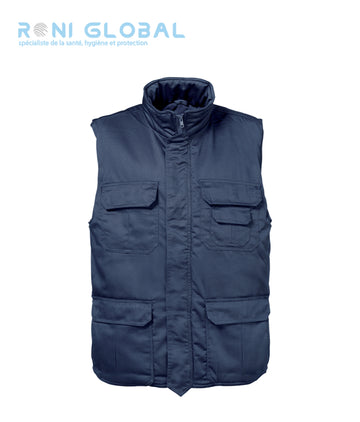 Gilet de travail imperméable et polaire, type ranger, en polyester et coton 8 poches - GILET RANGERS UNI CITYGUARD