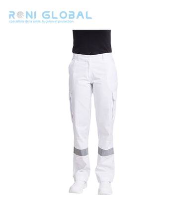 Pantalon ambulancier femme rétroréfléchissant en coton et polyester, ceinture élastique et 7 poches - AMBULANCIER FEMME REMI CONFECTION