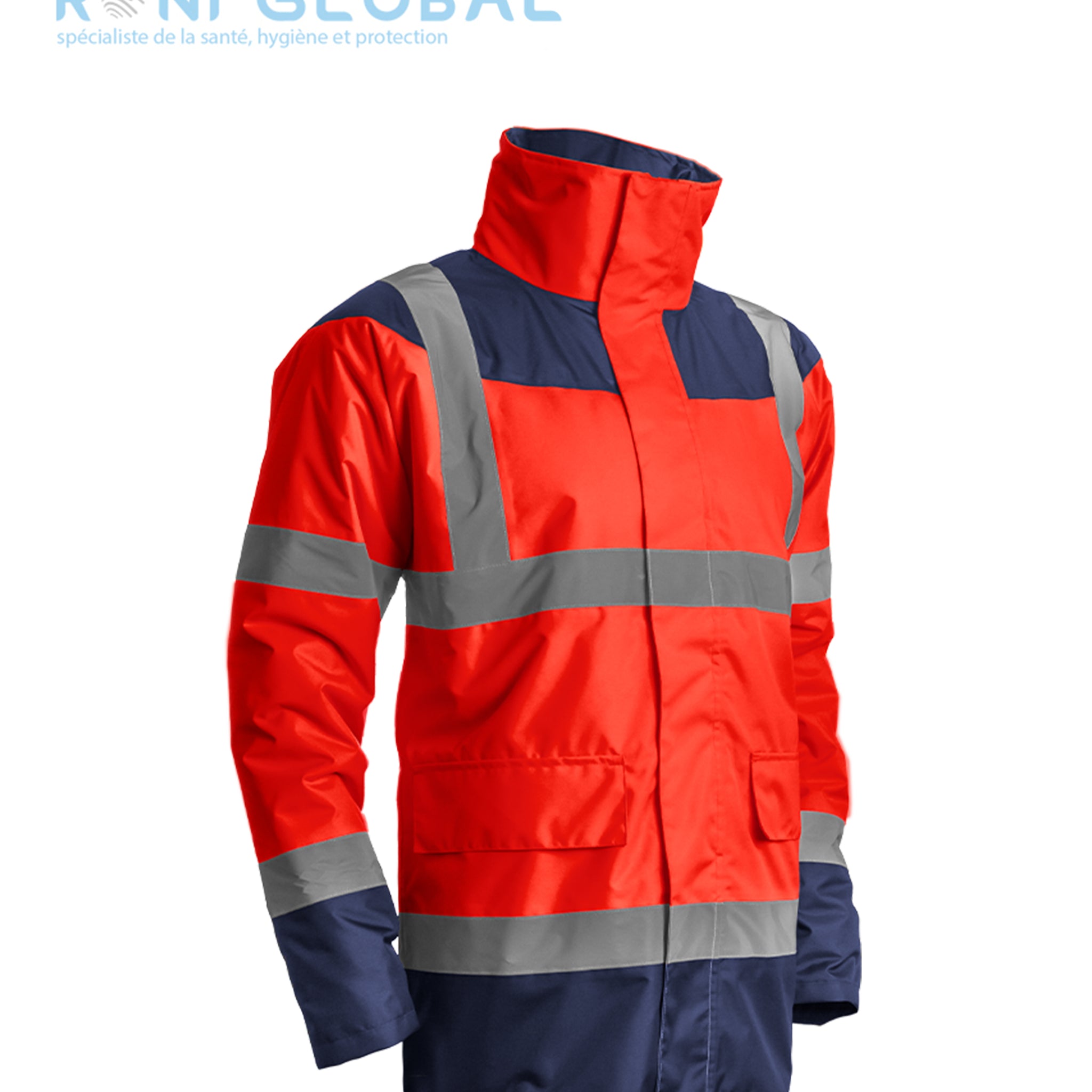 Parka de travail haute visibilité anti-pluie et anti-froid thermique polyester enduit polyuréthane CLASS 3 - KETA COVERGUARD