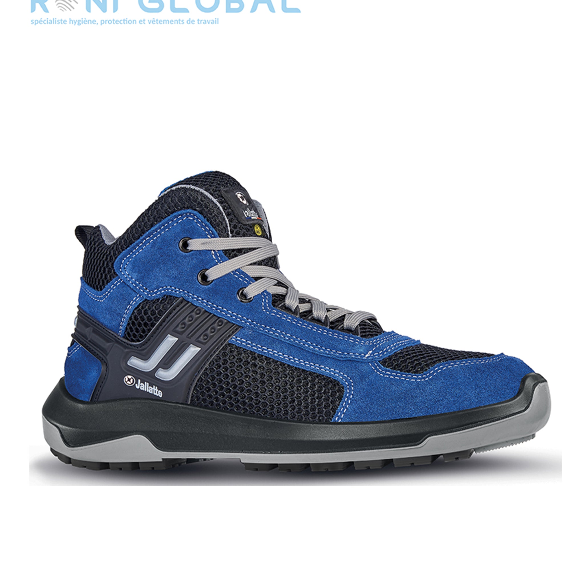 Chaussure montante de sécurité antidérapant et antistatique en cuir/textile avec embout de sécurité S1P SRC ESD - JALGALLIA JALLATTE