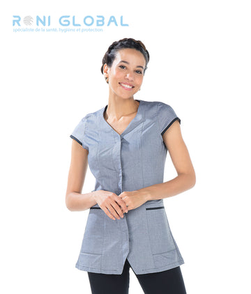 Tunique de travail femme mancherons en coton/polyester 4 poches - OPHELIE REMI CONFECTION
