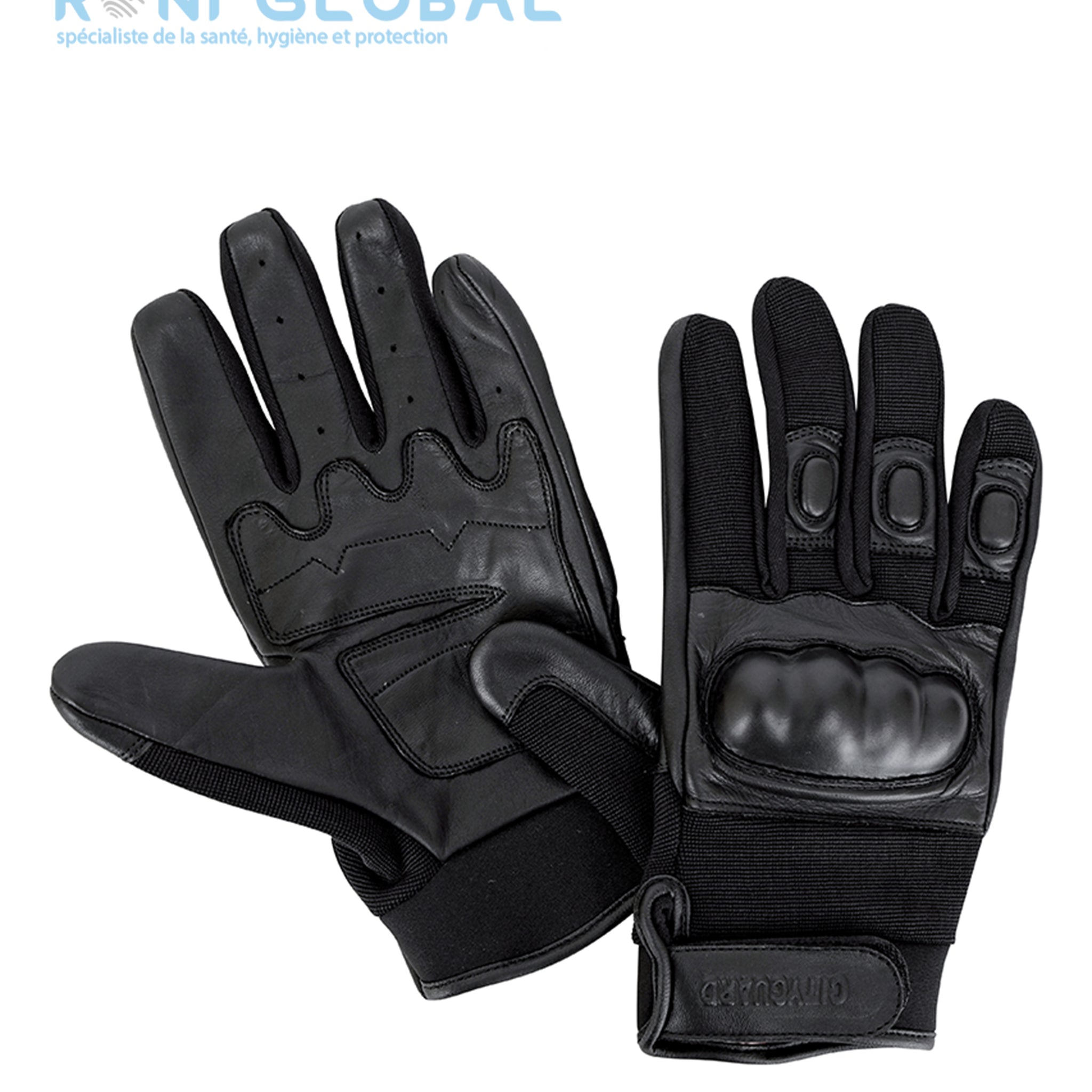 Gant de sécurité noir, coqué et réglable, en cuir et jersey polyester - INTERVENTION COQUÉS CITYGUARD