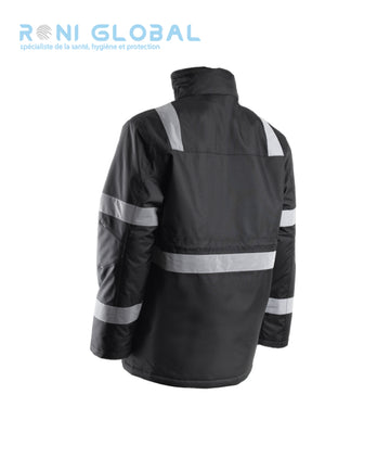Parka de travail anti-froid et anti-pluie en polyester enduit polyuréthane 8 poches et haute visibilité TYPE B3 - SECURITE COVERGUARD