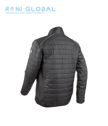 Veste de travail noire anti-froid et légère avec protège reins en nylon micro-ripstop 4 poches - SUMI COVERGUARD