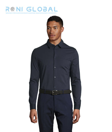 Chemise de travail homme manches longues, coupe ajustée, en jersey coton - NEOBLU BALTHAZAR SOL'S