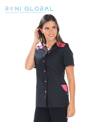 Tunique de travail femme manches courtes en coton et polyester 5 poches - MAGGY REMI CONFECTION