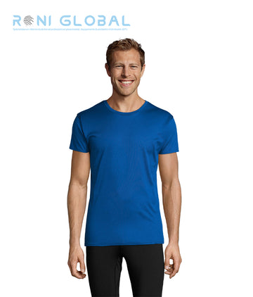T-shirt de travail unisexe sport manches courtes, col rond, en polyester piqué - SPRINT SOL'S