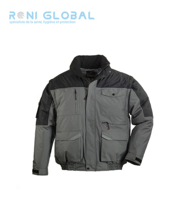 Blouson de travail 2en1 coupe-vent, anti-pluie et anti-froid en polyester pongé enduit PVC 6 poches - RIPSTOP 2 EN 1 COVERGUARD