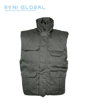 Gilet de travail imperméable et polaire, type ranger, en polyester et coton 8 poches - GILET RANGERS UNI CITYGUARD