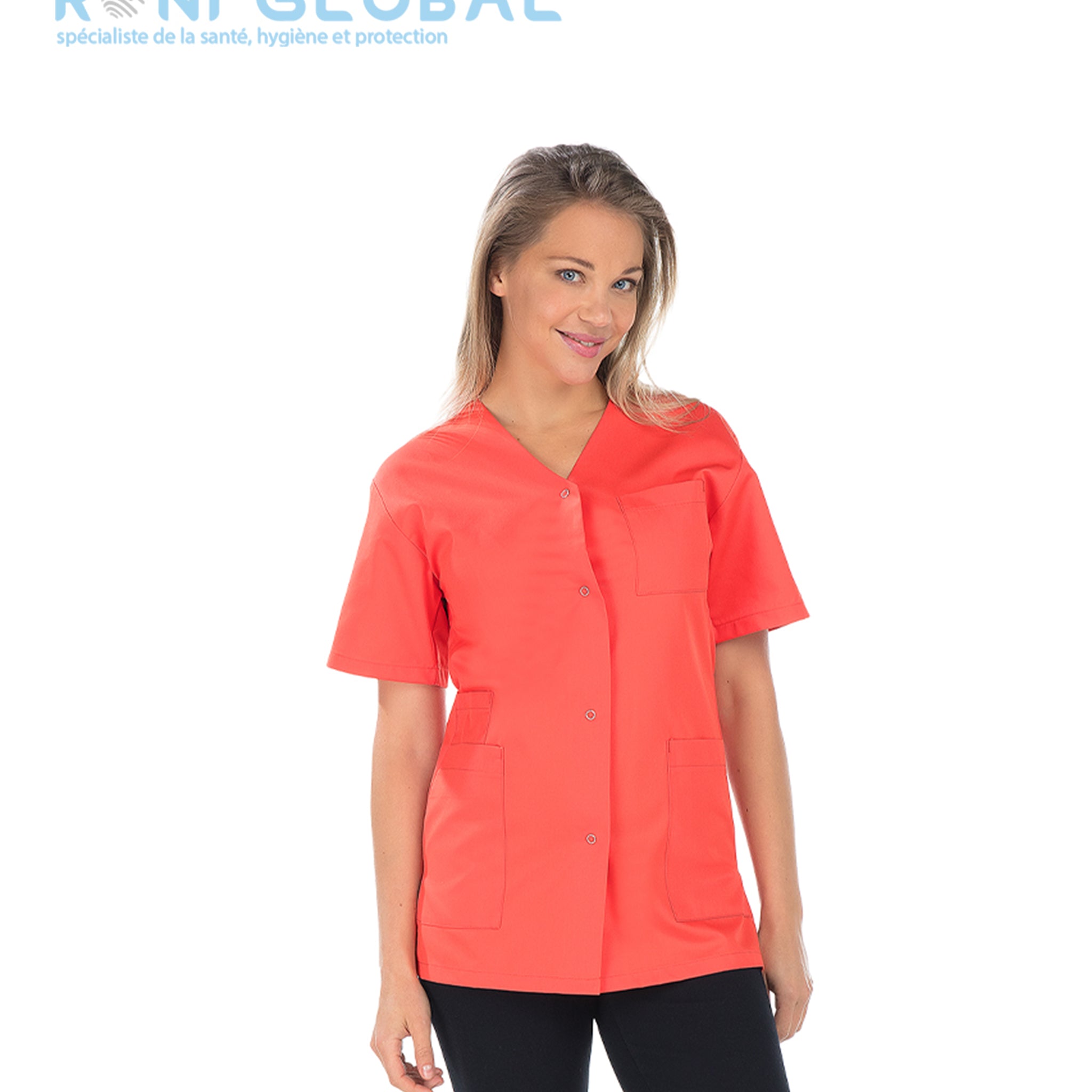 Tunique de travail femme manches courtes 4 poches - DORA REMI CONFECTION