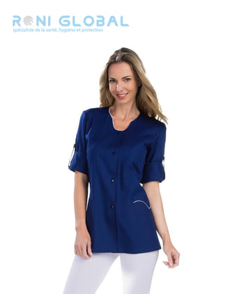 Tunique de travail femme manches longues transformables en polyester et coton 4 poches - ANAIS MLT REMI CONFECTION