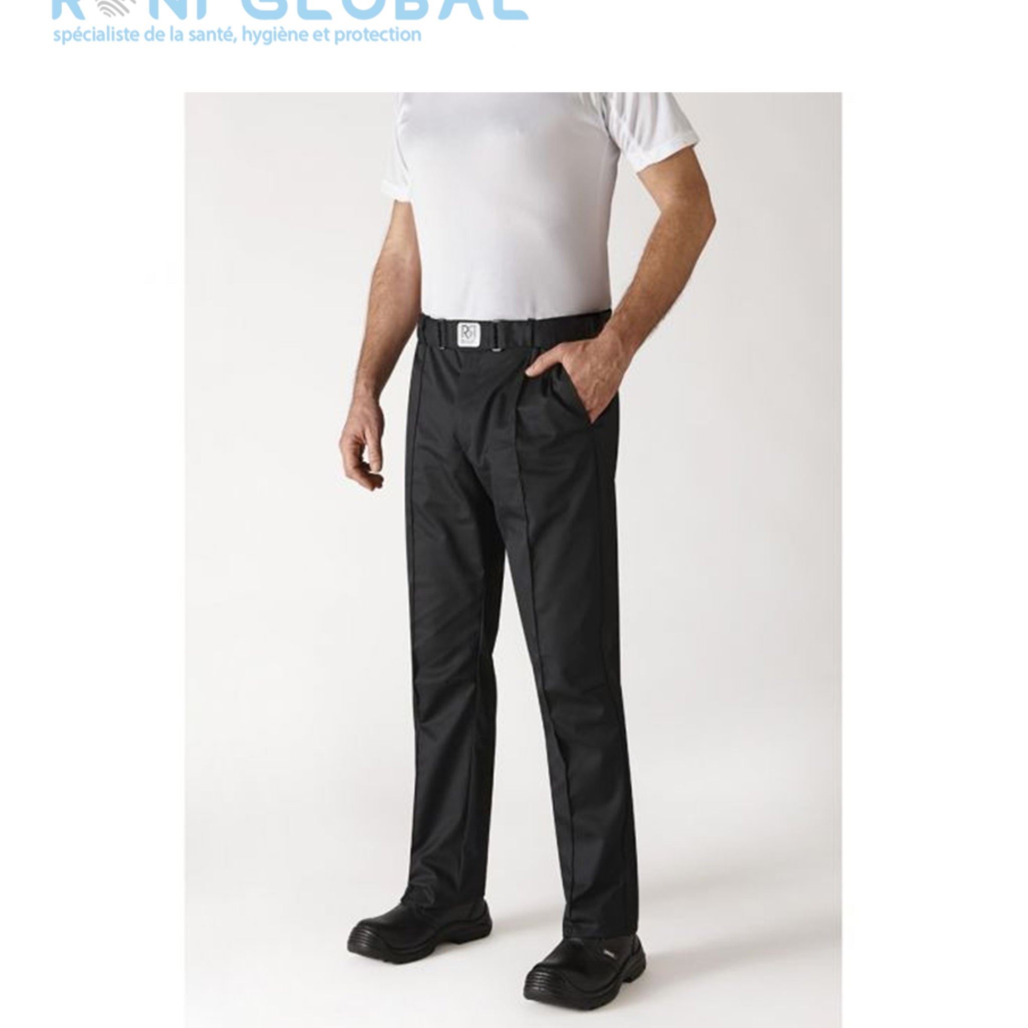 Pantalon de cuisine unisexe en polyester/coton avec ceinture élastique 3 poches - SARENAL ROBUR