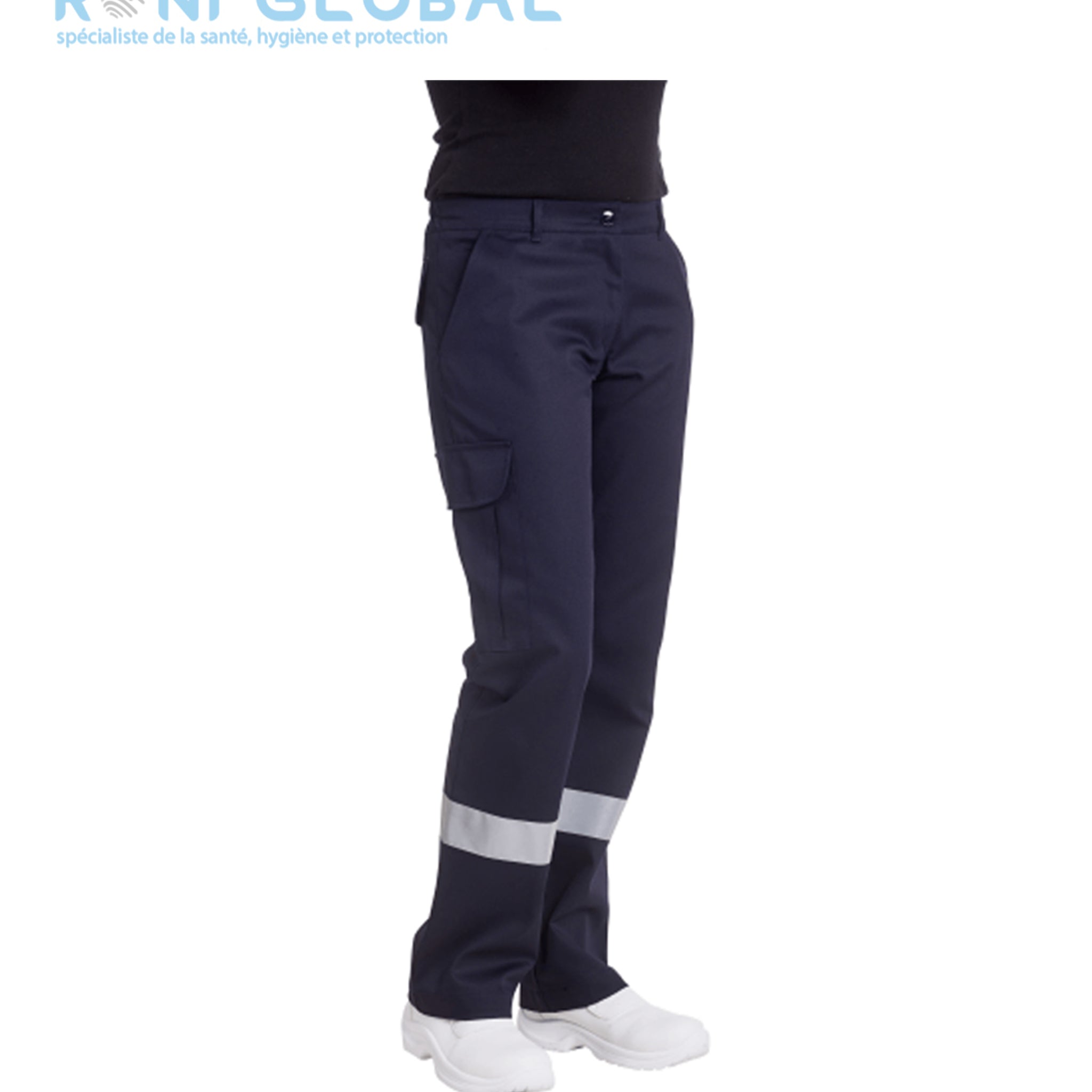 Pantalon ambulancier femme rétroréfléchissant en coton et polyester, ceinture élastique et 7 poches - AMBULANCIER FEMME REMI CONFECTION