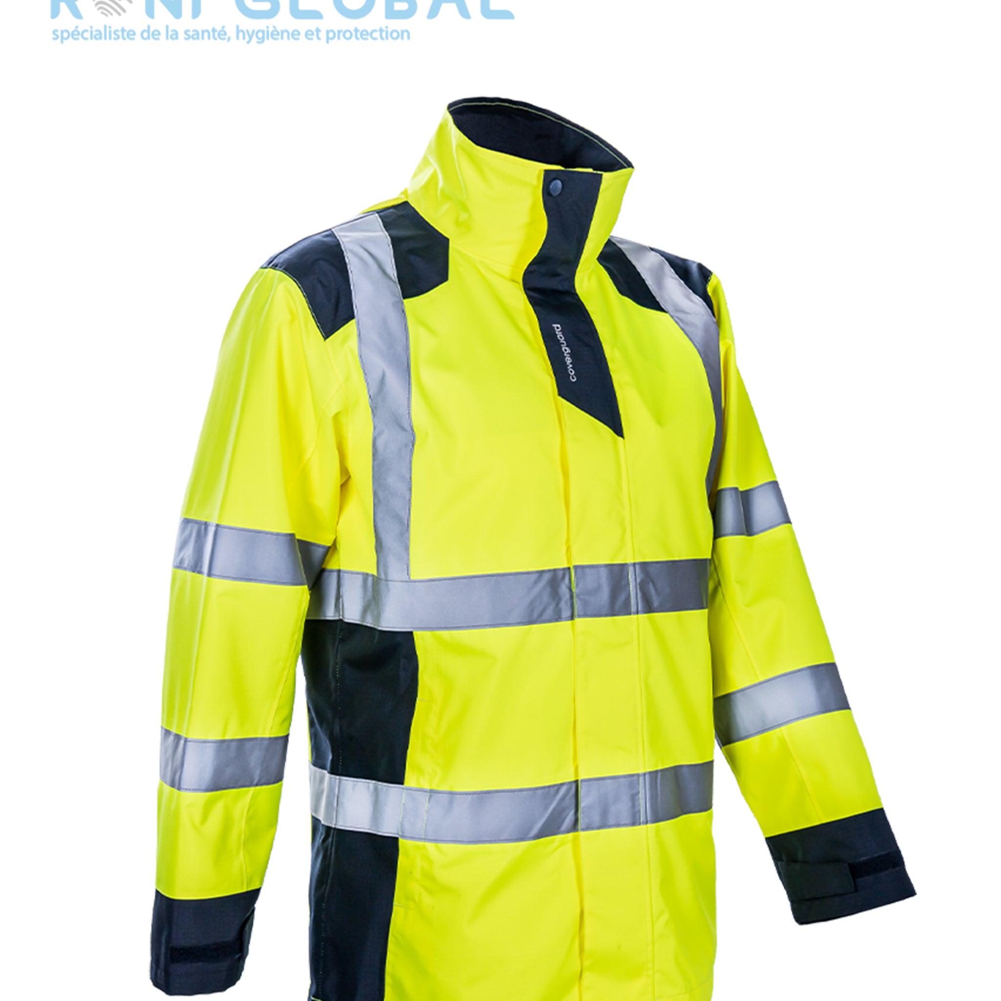 Parka de travail haute visibilité anti-pluie en polyester 5 poches CLASS 3 - SANGAKU COVERGUARD