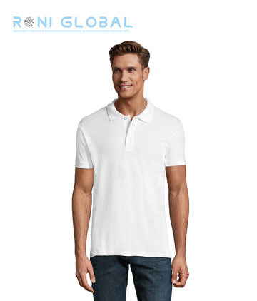 Polo de travail homme manches courtes, coupe slim, en maille piquée coton peigné - PERFECT SOL'S