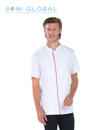 Veste de cuisine homme manches courtes en coton/polyester 2 poches - MARCO REMI CONFECTION