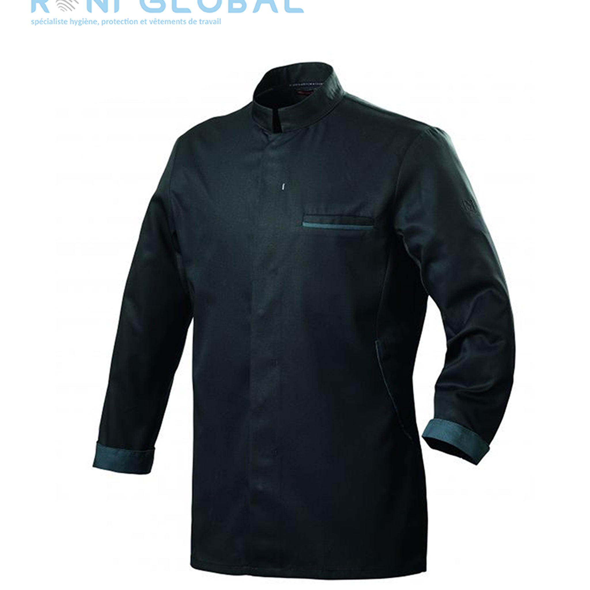 Veste de cuisine homme manches longues, coupe slim en polyester/tencel/seaqual 1 poche - DUNES ML ROBUR