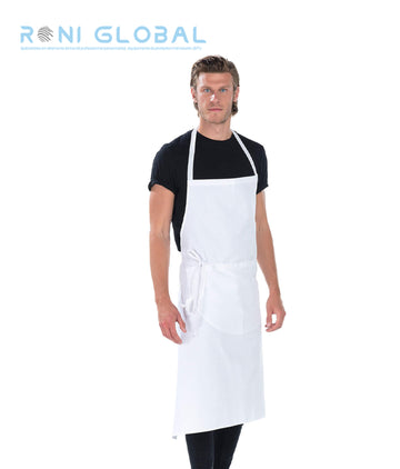 Tablier de service à bavette en coton avec ou sans poche - VALET REMI CONFECTION