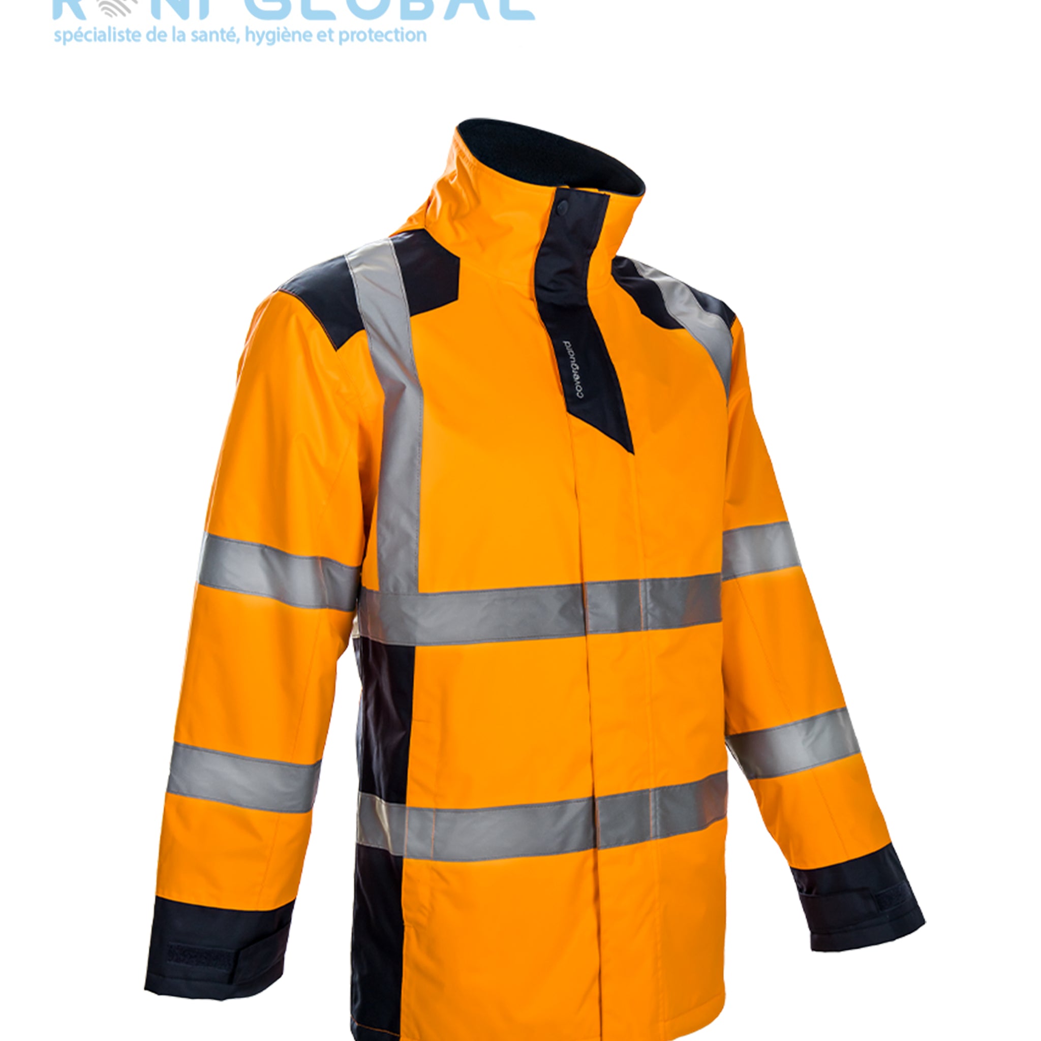 Parka de travail haute visibilité anti-pluie anti-froid thermique en polyester enduit polyuréthane CLASS 3 - SOKOBIE COVERGUARD