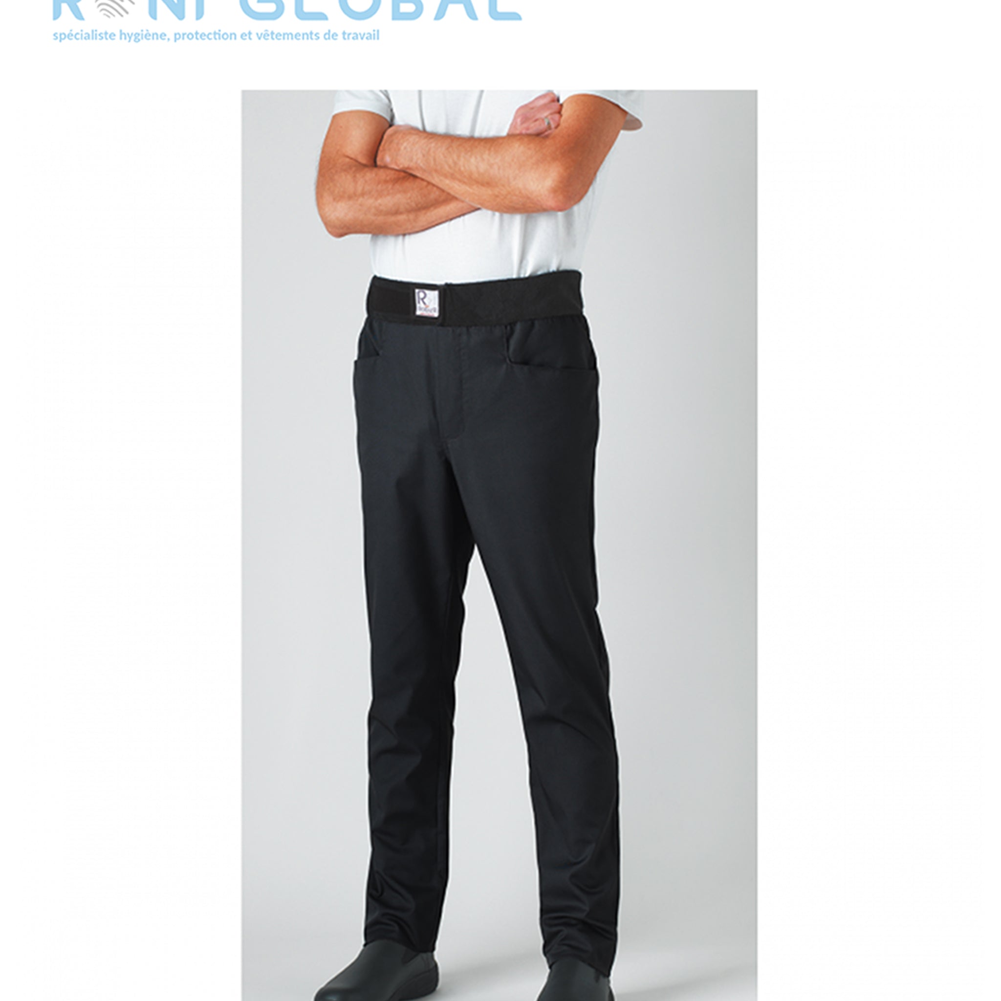 Pantalon de cuisine unisexe en polyester/coton coupe slim 3 poches - ARCHET ROBUR