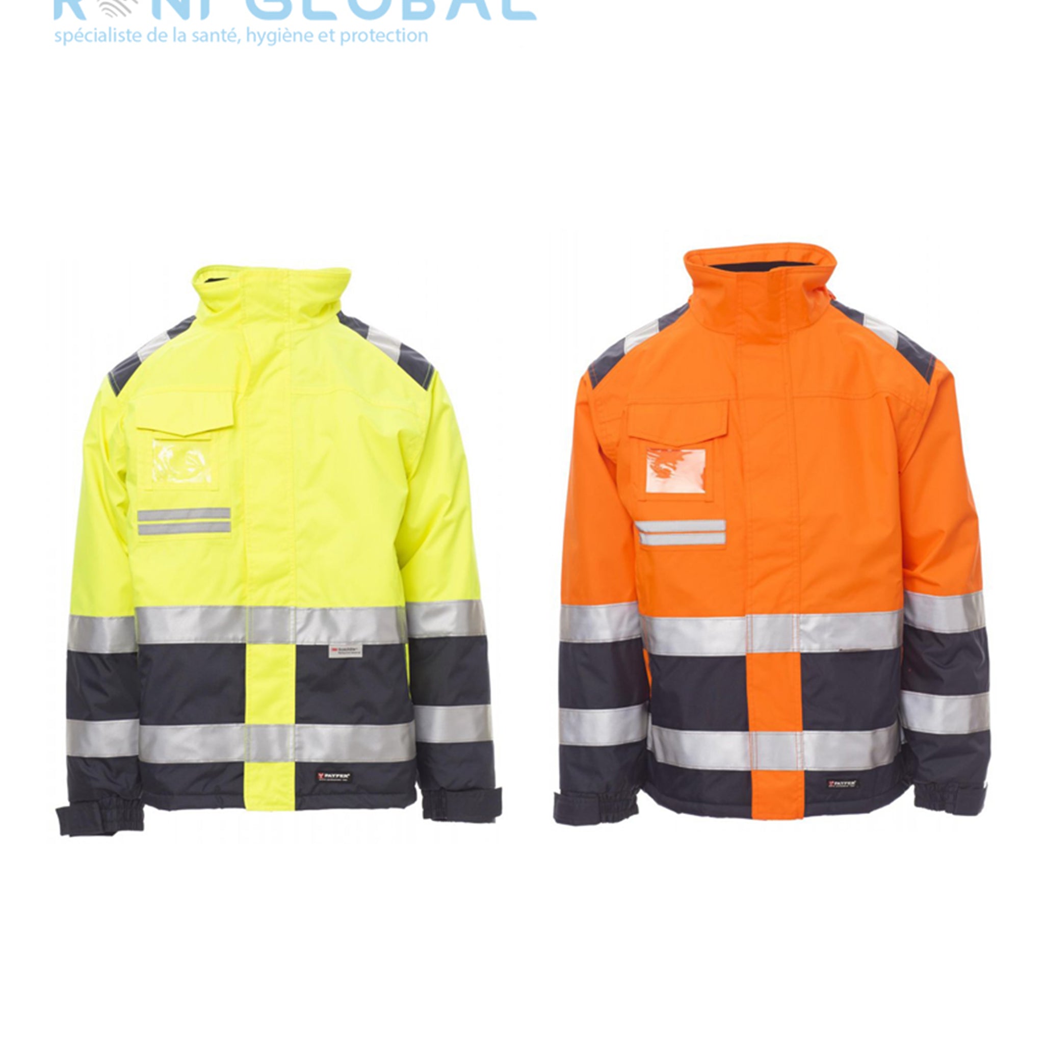 Veste de sécurité haute visibilité homme anti-froid et anti-pluie, coupe droite en polyester 4 poches CLASS 2 - HISPEED PAYPER