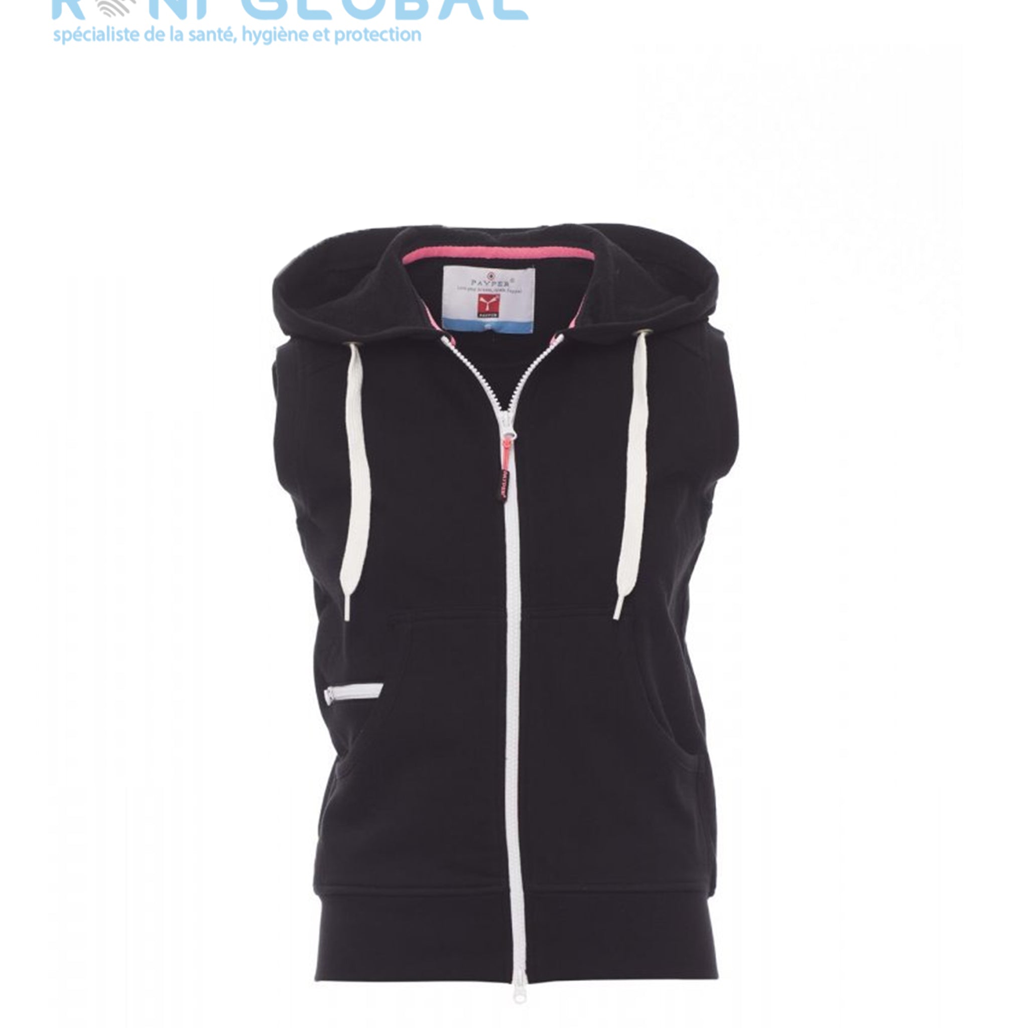 Sweat de travail femme sans manches, avec capuche en coton et polyester 3 poches - BOXER+LADY PAYPER