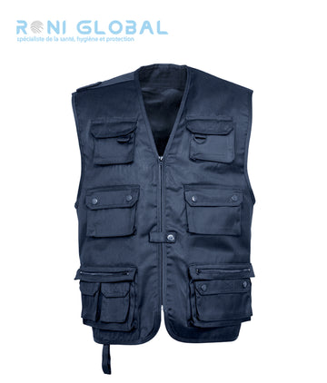 Gilet de travail type reporter, en polyester et coton 14 poches - GILET REPORTER UNI CITYGUARD