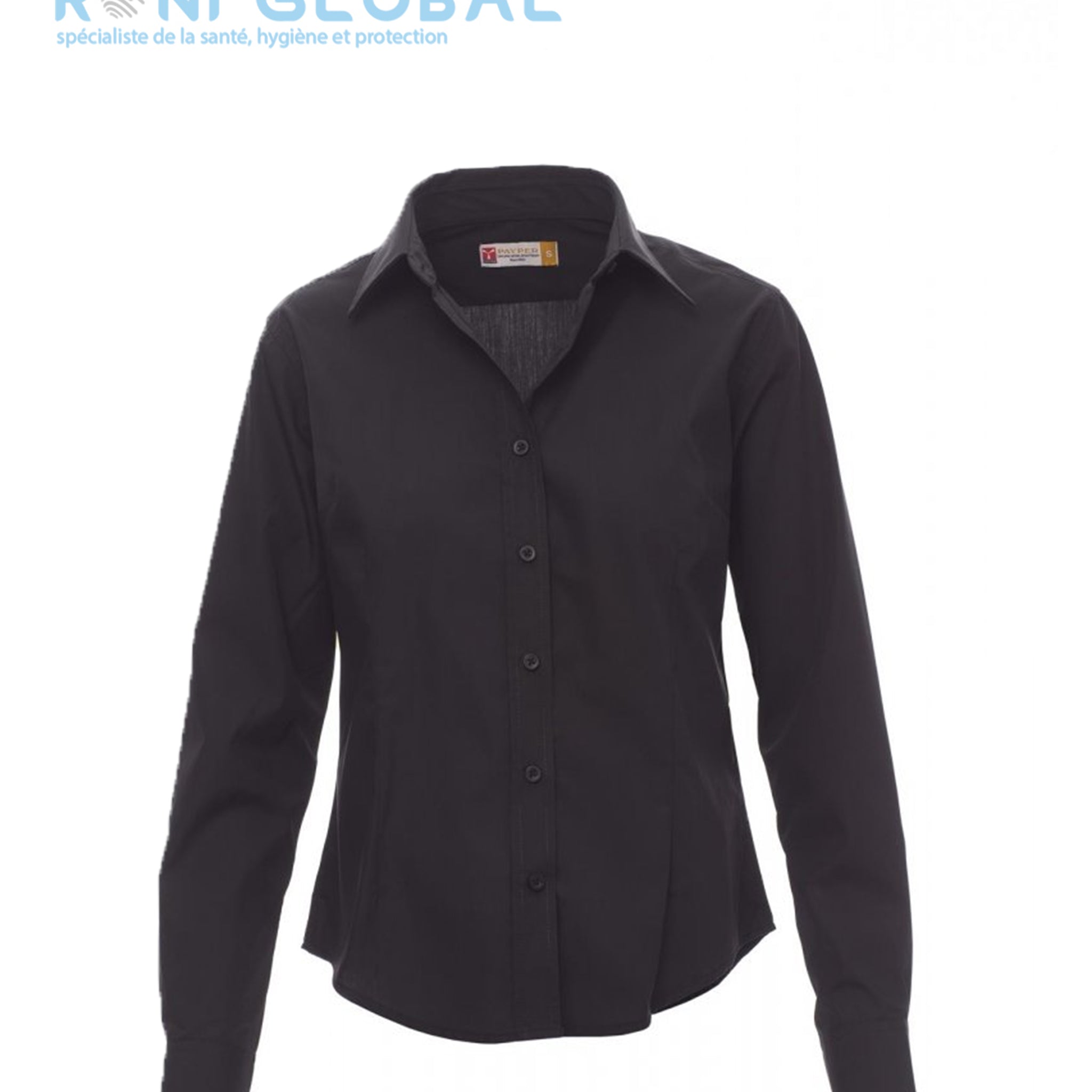 Chemise de travail femme manches longues coupe droite en coton et polyester - BRIGHTON LADY PAYPER