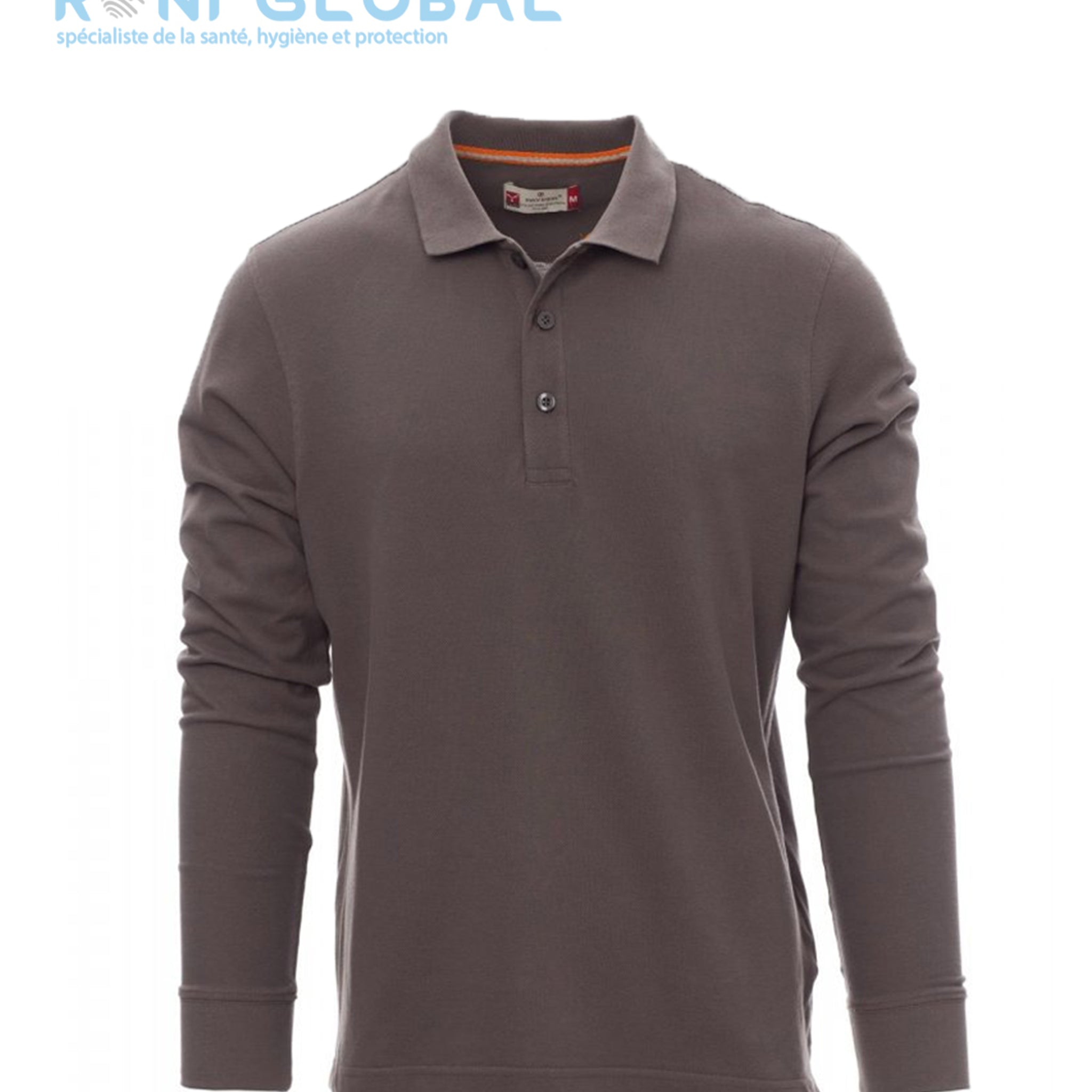 Polo de travail homme manches longues, coupe droite en coton - FLORENCE PAYPER