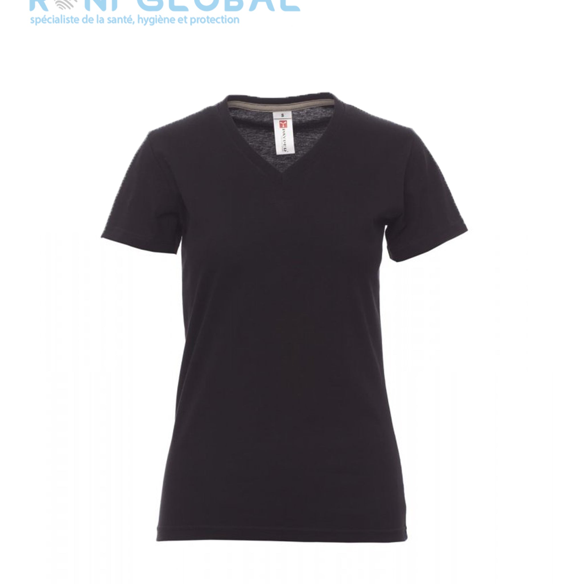 T-shirt de travail femme manches courtes, encolure en V, coupe droite en coton - V-NECK LADY PAYPER