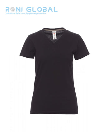 T-shirt de travail femme manches courtes, encolure en V, coupe droite en coton - V-NECK LADY PAYPER