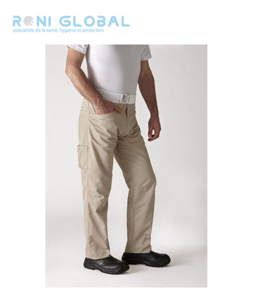 Pantalon de cuisine unisexe en polyester/coton avec ceinture élastiquée et 4 poches - ARENAL ROBUR